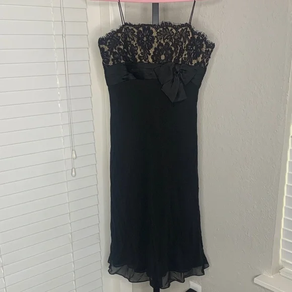Y2K vintage Anne Klein floral lace silk whimsical Dress size 6